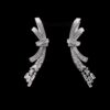 Omnia Celeste Bow Design Earrings in 92.5 Silver with High-Quality Simulated Diamonds and Elegant Dangling Accents