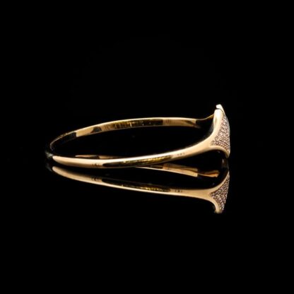 Omnia Yasmin Gold-Plated Copper Bangle with High-Quality Simulated Diamonds and Mother-of-Pearl Accents - Image 4
