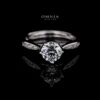 Omnia Classic Twist Engagement Ring in 925 Sterling Silver with High-Quality Iced Cut Stone