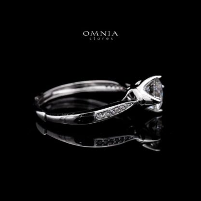 Omnia Classic Twist Engagement Ring in 925 Sterling Silver with High-Quality Iced Cut Stone - Image 2