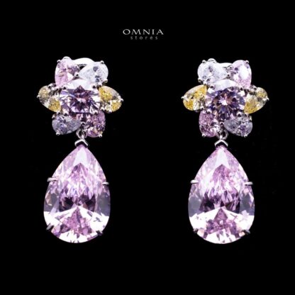Omnia Layal Drop Earring in 92.5 Silver High Quality Simulated diamonds
