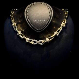 Omnia Infinity Chains Bridal Full Set with High-Quality Simulated Diamonds Gold Plated