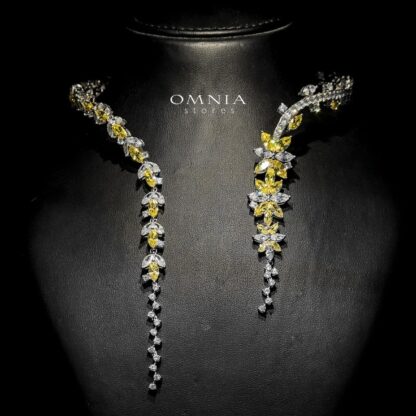 Omnia Abla Yellow Bridal Set in 925 Silver with Marquise and Pear-Cut High-Quality Simulated Diamonds - Image 3