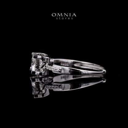 Omnia Hala White Ring 92.5 Silver in High Quality Moissanite Stones - Image 2