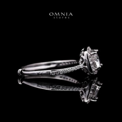 Omnia Samira White Ring 92.5 Silver in High Quality Moissanite Stones - Image 3