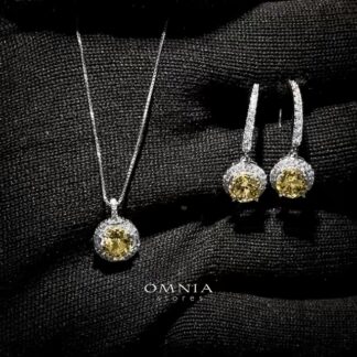 Omnia Yara Yellow Set in 92.5 Silver with High-Quality Ice Cut Stones