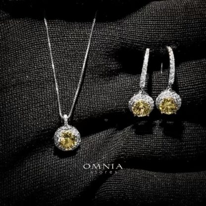 Omnia Yara Yellow Set in 92.5 Silver with High-Quality Ice Cut Stones