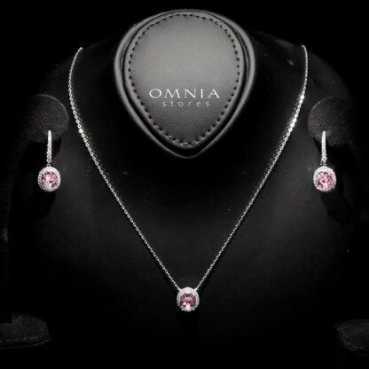 Omnia Valeria Pink Set in 92.5 Silver with High-Quality Ice Cut Stones - Image 2
