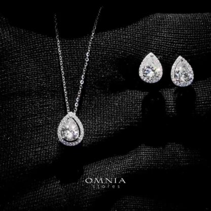 Omnia Salsabil White Set in 92.5 Silver with High-Quality Zircon Stones