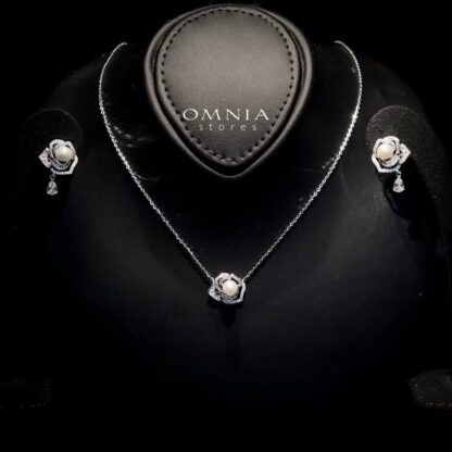 Omnia Evelina White Set in 92.5 Silver with High-Quality Zircon Stones - Image 2