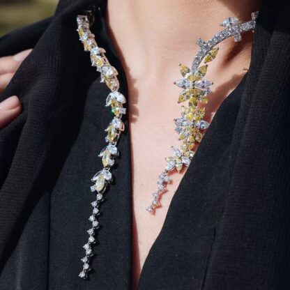 Omnia Abla Yellow Bridal Set in 925 Silver with Marquise and Pear-Cut High-Quality Simulated Diamonds - Image 4