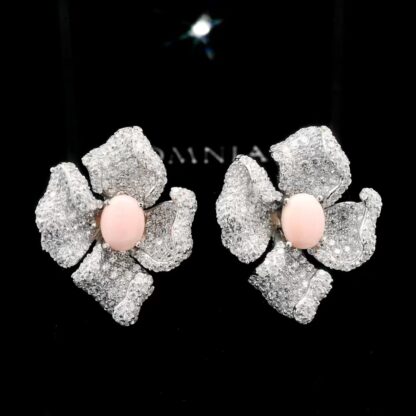 Omnia Afaf Earrings in 92.5 Silver with High Quality Simulated Diamonds