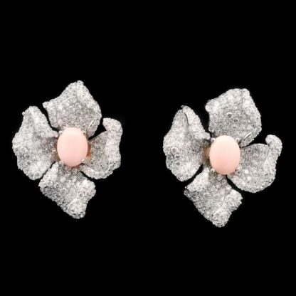 Omnia Afaf Earrings in 92.5 Silver with High Quality Simulated Diamonds - Image 2