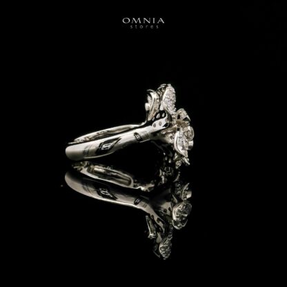 Omnia Ahlam Floral Ring 92.5 Silver High Quality Simulated diamonds - Image 2