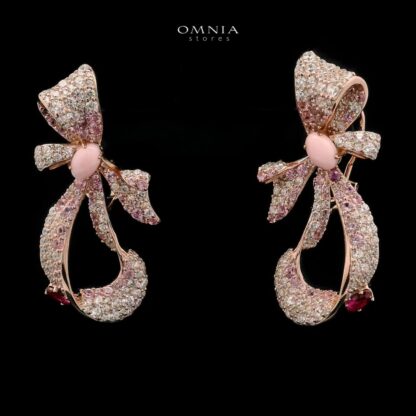 Omnia Aleen Clip Earrings 92.5 Silver High Quality Simulated Diamonds - Image 2