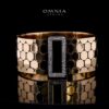 Omnia Arwa Gold-Plated Copper Bangle with High-Quality Simulated Diamonds