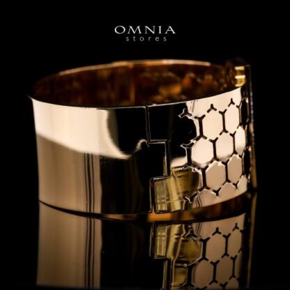 Omnia Arwa Gold-Plated Copper Bangle with High-Quality Simulated Diamonds - Image 2