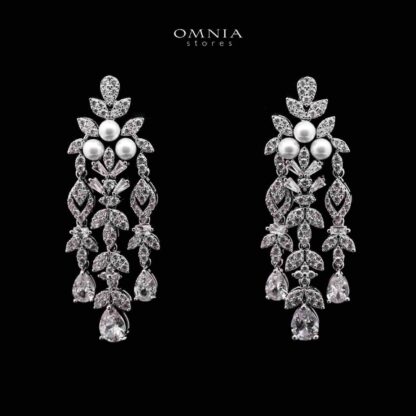 Omnia Amira White Bridal Full Set with Pearl Detailing in High Quality - Image 3