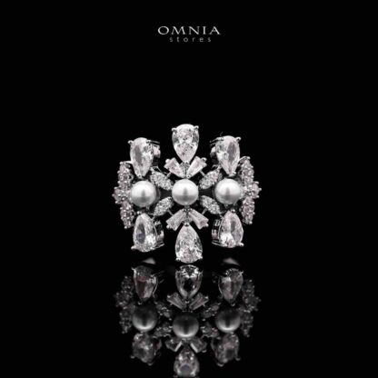 Omnia Amira White Bridal Full Set with Pearl Detailing in High Quality - Image 4