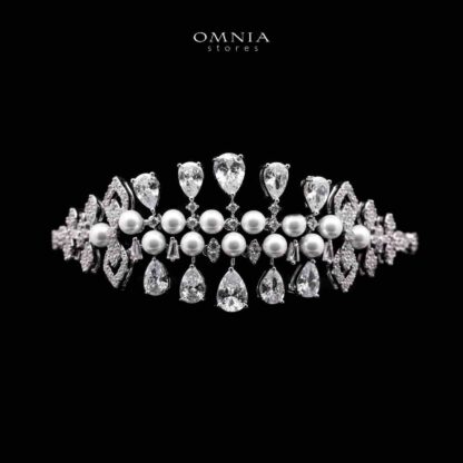 Omnia Amira White Bridal Full Set with Pearl Detailing in High Quality - Image 5
