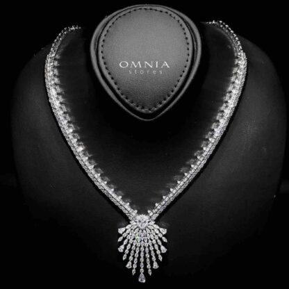 Omnia Asmaa Pure White Bridal Full Zircon Set - Image 2