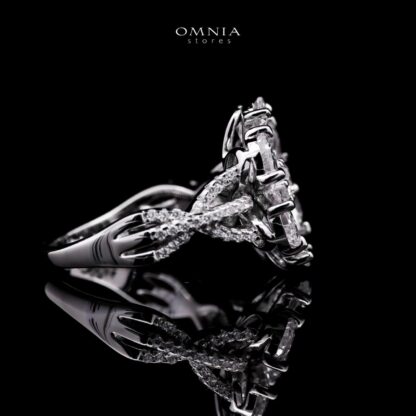 Omnia Chafia white 0.75 Carat Ring 92.5 Silver High Quality Simulated diamonds - Image 3