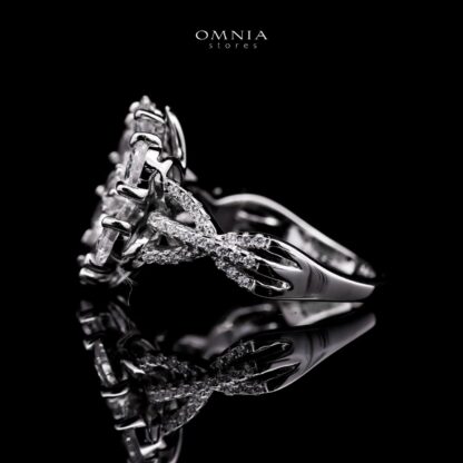 Omnia Chafia white 0.75 Carat Ring 92.5 Silver High Quality Simulated diamonds - Image 2