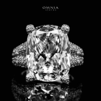 Omnia Diya white Ring 92.5 Silver in High Quality Simulated Diamonds