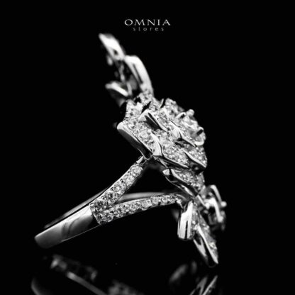 Omnia Sofia Rose Ring in 925 Silver with High Quality Simulated Diamonds - Image 3