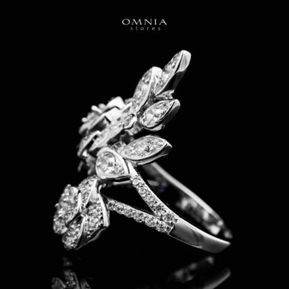 Omnia Sofia Rose Ring in 925 Silver with High Quality Simulated Diamonds - Image 2