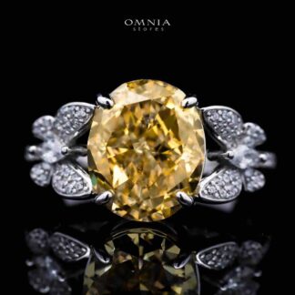 Omnia Maysun Ring In 92.5 Silver High Quality Simulated Diamonds