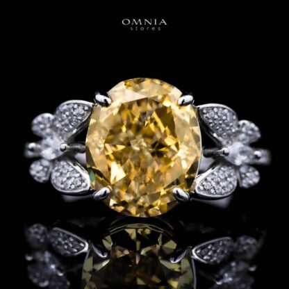 Omnia Maysun Ring In 92.5 Silver High Quality Simulated Diamonds