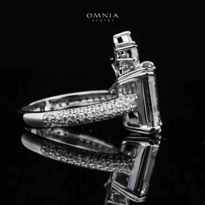 Omnia Chams White Ring 92.5 Silver High Quality Simulated diamonds - Image 3