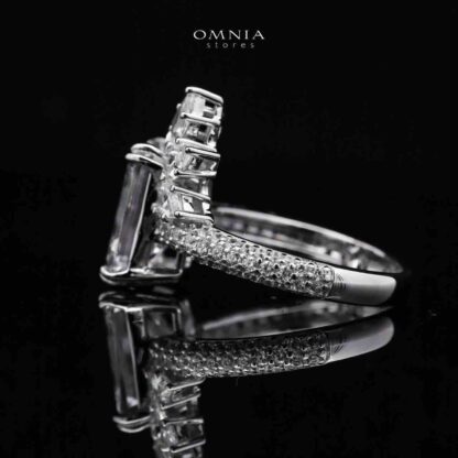 Omnia Chams White Ring 92.5 Silver High Quality Simulated diamonds - Image 2