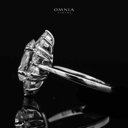 Omnia Harper Floral Ring In 92.5 Silver with High Quality Simulated Diamonds - Image 2
