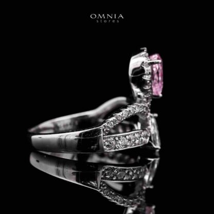 Omnia Marina Pink Ring 92.5 Silver High Quality Simulated diamonds - Image 3