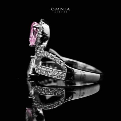 Omnia Marina Pink Ring 92.5 Silver High Quality Simulated diamonds - Image 2
