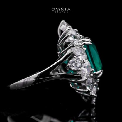 Omnia Adela Ring 92.5 Silver in High Quality Simulated Diamonds - Image 3