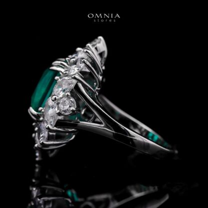 Omnia Adela Ring 92.5 Silver in High Quality Simulated Diamonds - Image 2