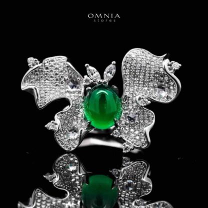Omnia Dana Butterfly Ring in 92.5 Silver High Quality Simulated Diamonds