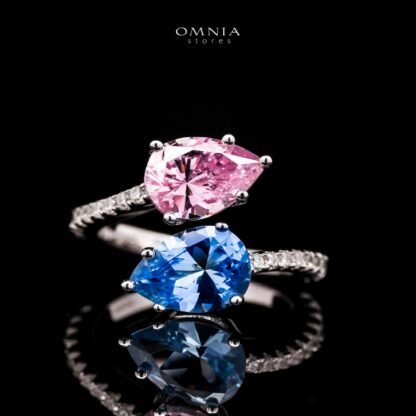 Omnia Darlene 92.5 Silver Ring in High Quality Simulated Diamonds