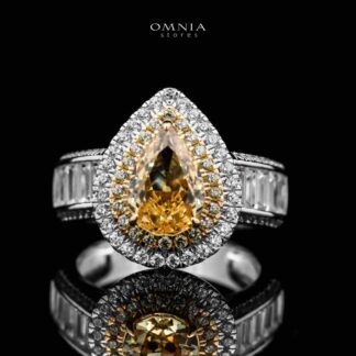 Omnia Anood Ring 2.00 Carat in 925 Silver High Quality Simulated Diamonds