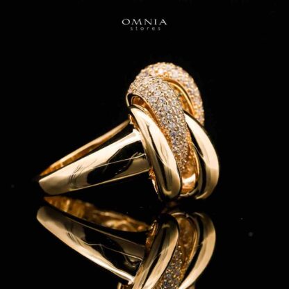 Omnia Rania Braided Gold Ring in High Quality Copper Rhodium Plated - Image 3