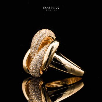 Omnia Rania Braided Gold Ring in High Quality Copper Rhodium Plated - Image 2