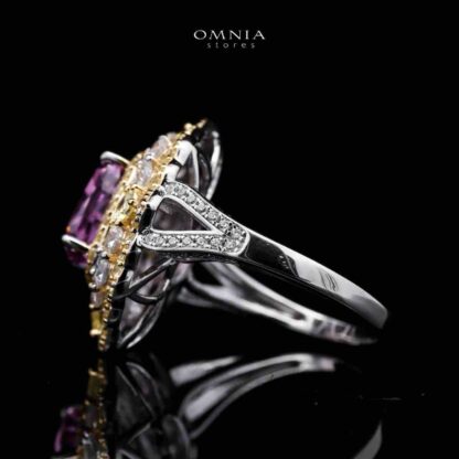 Omnia Maliya Purple Ring in 92.5 Silver High Quality Simulated Diamonds - Image 2