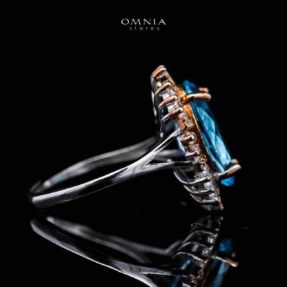 Omnia Mela Ring In 92.5 Silver High Quality topaz stone - Image 3
