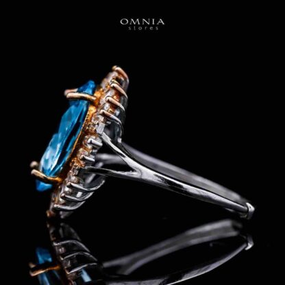 Omnia Mela Ring In 92.5 Silver High Quality topaz stone - Image 2