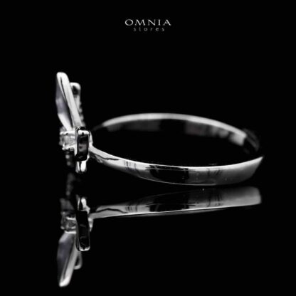 Omnia Aurora Butterfly Duo Ring in High Quality 925 Silver with Zircon Stones - Image 2