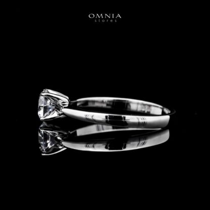 Omnia Jane White Ring Silver Simulated Diamonds - Image 2
