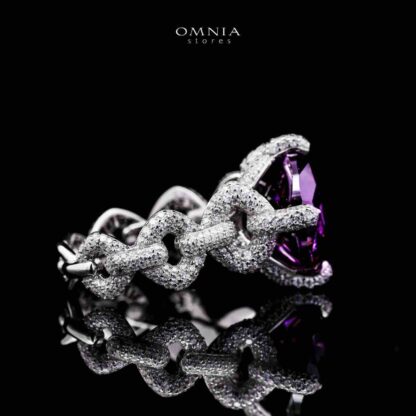 Omnia Farhana Ring 92.5 Silver High Quality Simulated diamonds - Image 3
